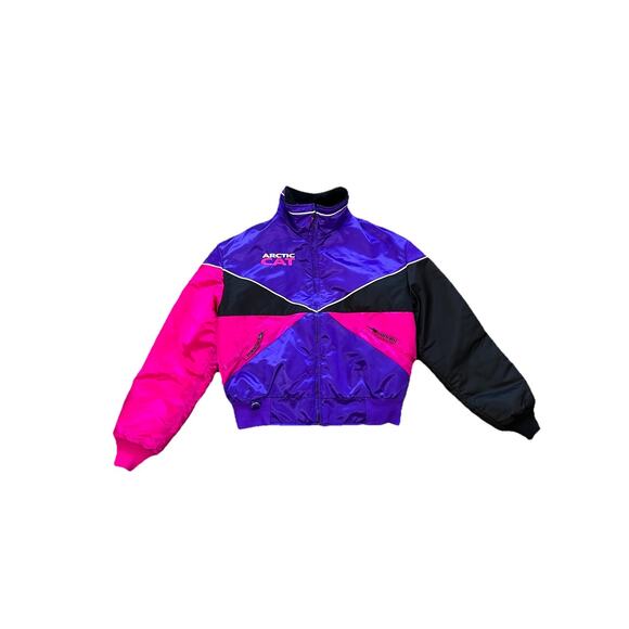 Vintage Arctic Cat Thinsulate 2in1 Legend Jacket Purple Pink Block Size Medium - Picture 3 of 8